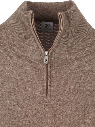 R2 Halfzip-genser Vevd Struktur Taupe