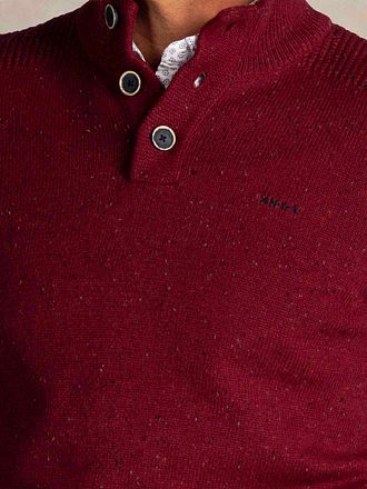 NZA Pullover Conor Halvpolo Melange Körsbärsröd