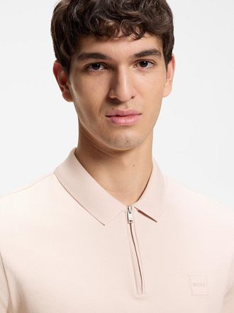 BOSS Passerzip Half Zip Polo Roze