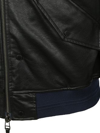 Scotch and Soda Faux Leather Bomberjakke Sort