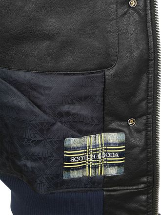 Scotch and Soda Faux Leather Bomberjakke Sort