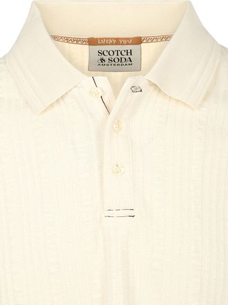 Scotch & Soda Polo Strikket Struktur Ecru