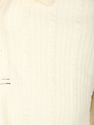 Scotch & Soda Polo Strikket Struktur Ecru