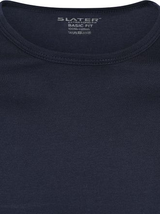 Slater 2-pack T-shirt Basic Extra Long O-neck Navy