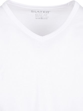 Slater 2-pakke Basic Fit T-skjorte V-hals Hvit