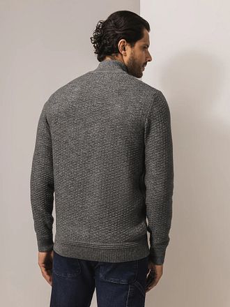 State Of Art Cardigan Struktur Melange Grön