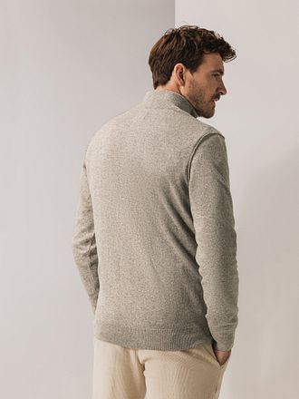 State Of Art Half Zip Genser Ullblanding Melert Taupe