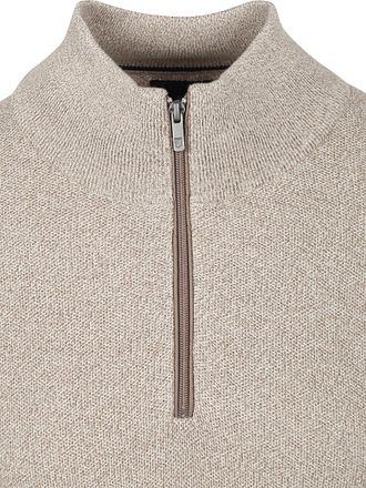 State Of Art Halvzip Tröja Beige Melerad