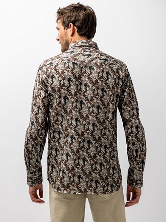 State of Art Hemd Twill mit Blätterprint