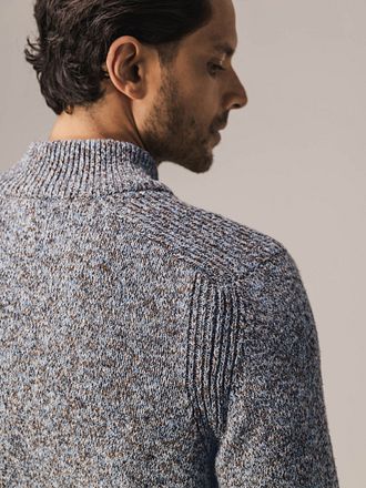 State Of Art Mocker Pullover Melange Blue