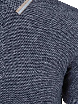 State of Art Polo Shirt Tipping Cotton Linen Navy