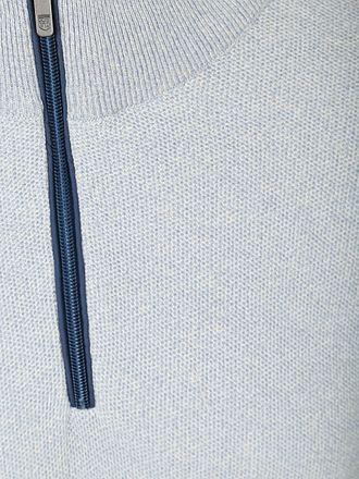 State of Art Pull Demi-Zip Bleu Clair Chiné