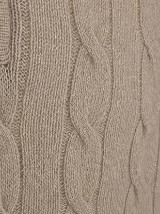 Steppin' Out Lau Pull Merino Half Zip Cable Beige