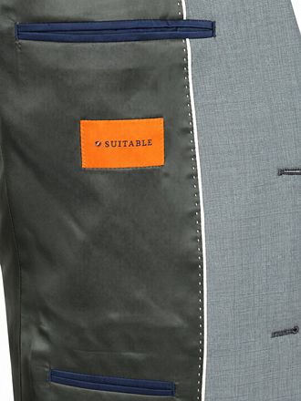 Suitable Anzug Sharkskin Wolle Grün