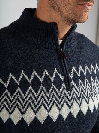 Suitable Avery Nordic Half Zip Trui Wolblend Navy