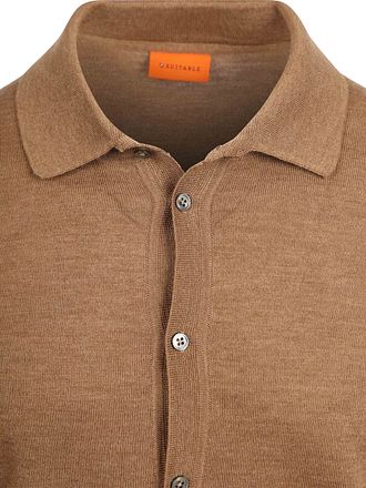 Suitable Cardigan Shirt Merino Camel