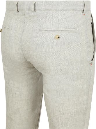 Suitable Chino Pico Pleat Bomull Lin Ruter Lysegrå