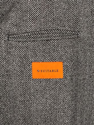 Suitable Coat Longsaddle Herringbone Brown