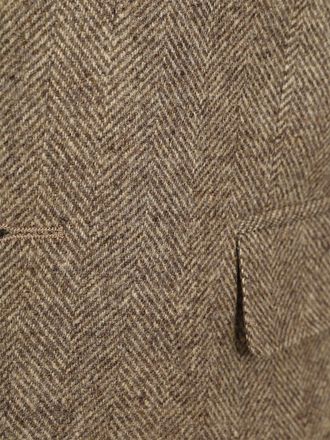 Suitable Colbert Herringbone Merino Wool Lysebrun