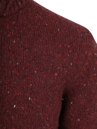 Suitable Halvglidelås Genser Donegal Tweed Øko Ull Bordeaux