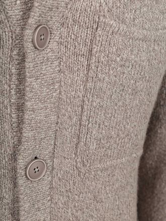 Suitable Cardigan Boiled Wool Taupe