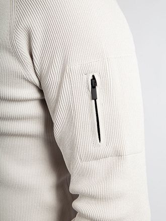 Suitable Half Zip Genser Tias Cooldry Strikket Greige