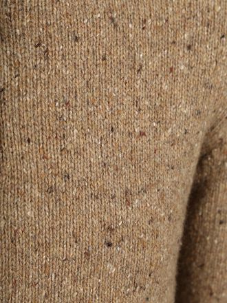 Suitable Halv Glidelås Genser Donegal Tweed Øko Ull Beige