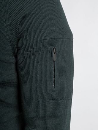 Suitable Halv Zip Tröja Tias Cooldry Stickad Mossgrön