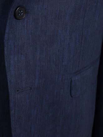 Suitable Jakke Linen Twill Marineblå