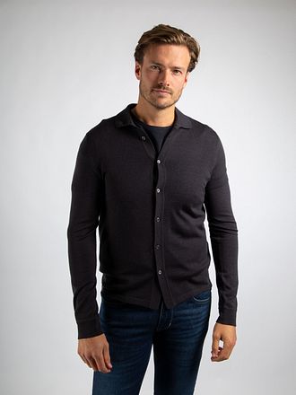 Suitable Kofta Skjorta Merino Antracit