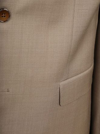 Suitable Kostuum Sharkskin Wol Sand