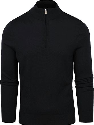 Suitable Merino Half Zip Sweater Black