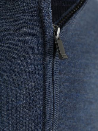 Suitable Merino Halvglidelås Genser Denim Blå