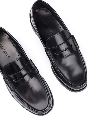 Suitable Penny Loafers Leather Black