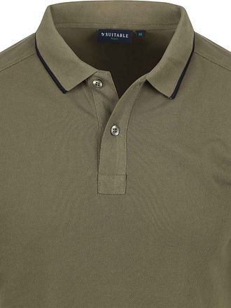 Suitable Respect Polo Shirt Tip Ferry Olive Green