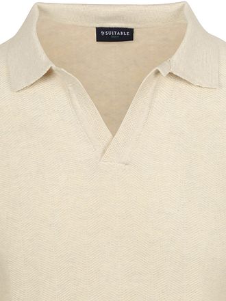 Suitable Knitted Polo Shirt Riva Harring Ecru
