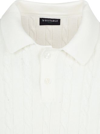 Suitable Respect Polo Knit Cable Ecru