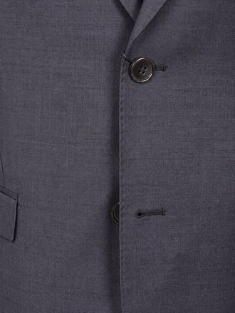 Suitable Sharkskin Kostym Ull Aubergine