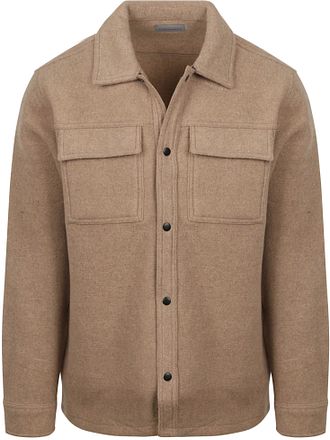 Suitable Skjortejakke i Ullblanding Beige