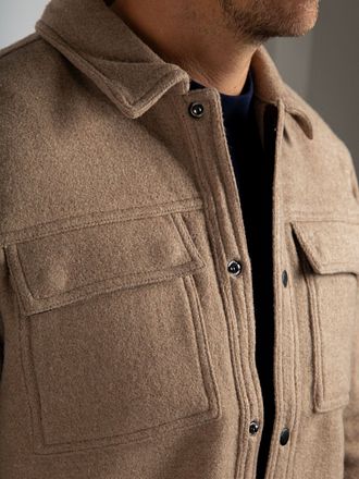 Suitable Skjortejakke i Ullblanding Beige