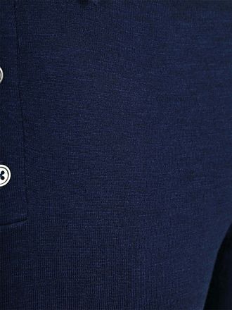 Suitable Strikket Polo Bomull Lin Marine