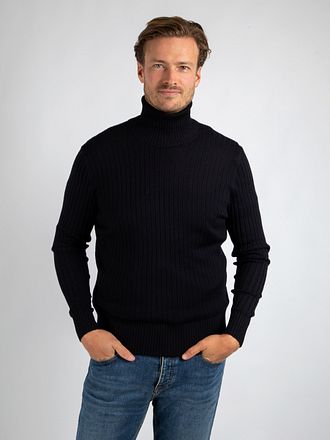 Suitable Turtleneck Pullover Rib Merino Navy