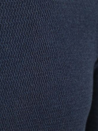 Suitable Turtleneck Pullover Structure Melange Navy