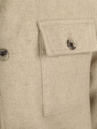 Suitable Skjortejakke i ullblanding Beige