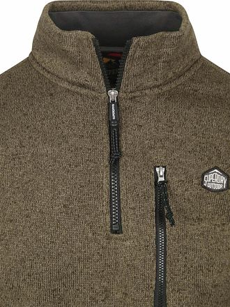 Superdry Half Zip Genser Fleece Olivengrønn