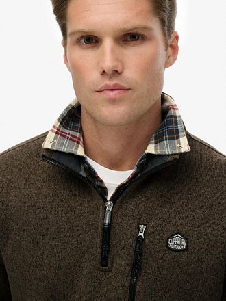 Superdry Half Zip Genser Fleece Olivengrønn