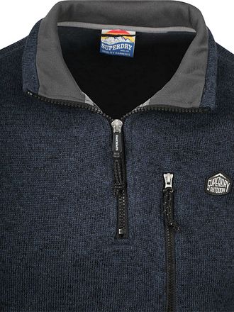 Superdry Halvzip Tröja Fleece Marinblå