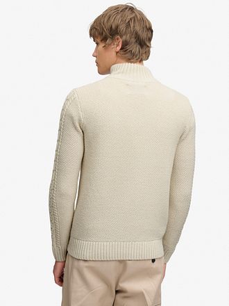 Superdry Half Zip Pullover Jacob Cable Ecru