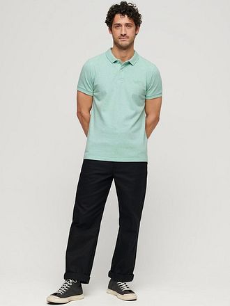 Superdry Pique Poloskjorte Melange Lysgrønn