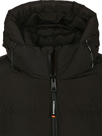 Superdry pufferjakke med hætte, sort